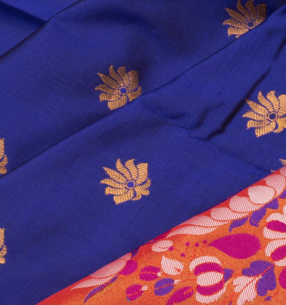 Muniya Silk Butta Dark Blue Saree