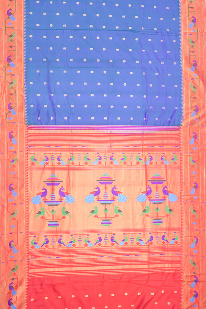 Muniya Silk Butta Teal Blue Saree