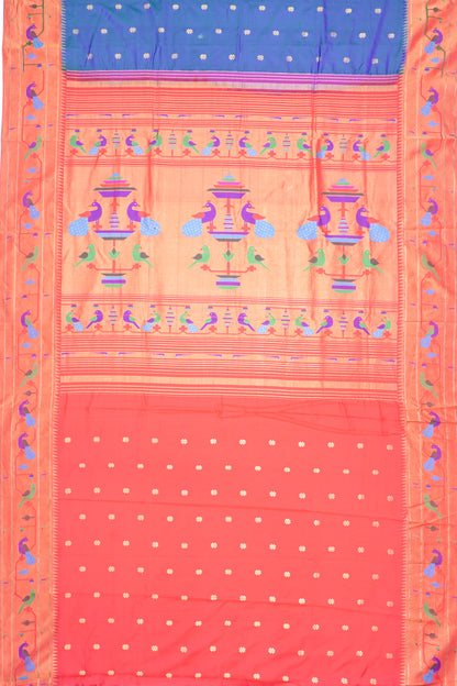 Muniya Silk Butta Teal Blue Saree