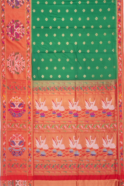 Muniya Silk Butta Green Saree