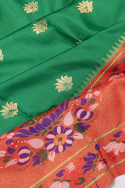 Muniya Silk Butta Green Saree