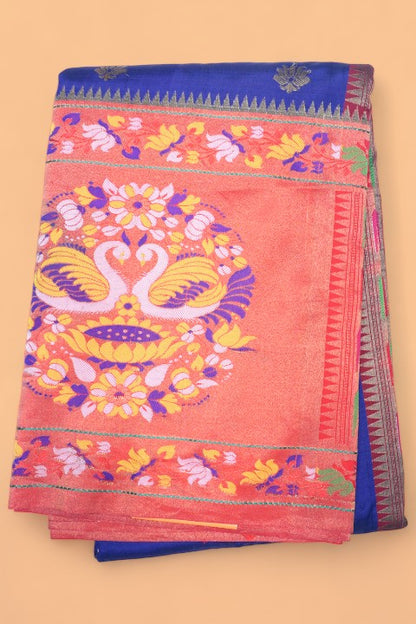 Muniya Silk Butta Dark Blue Saree