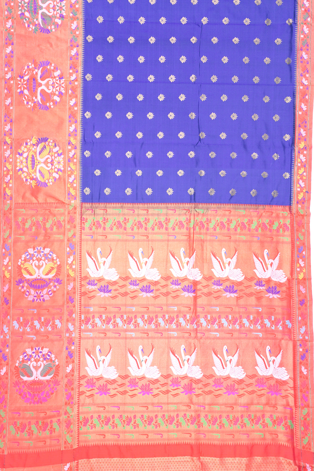 Muniya Silk Butta Dark Blue Saree