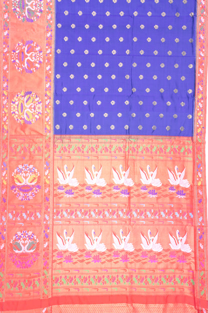 Muniya Silk Butta Dark Blue Saree