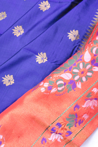 Muniya Silk Butta Dark Blue Saree