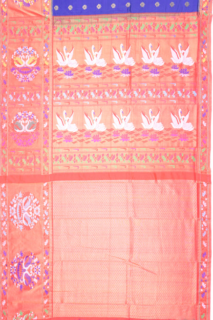 Muniya Silk Butta Dark Blue Saree