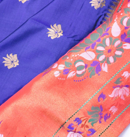 Muniya Silk Butta Dark Blue Saree