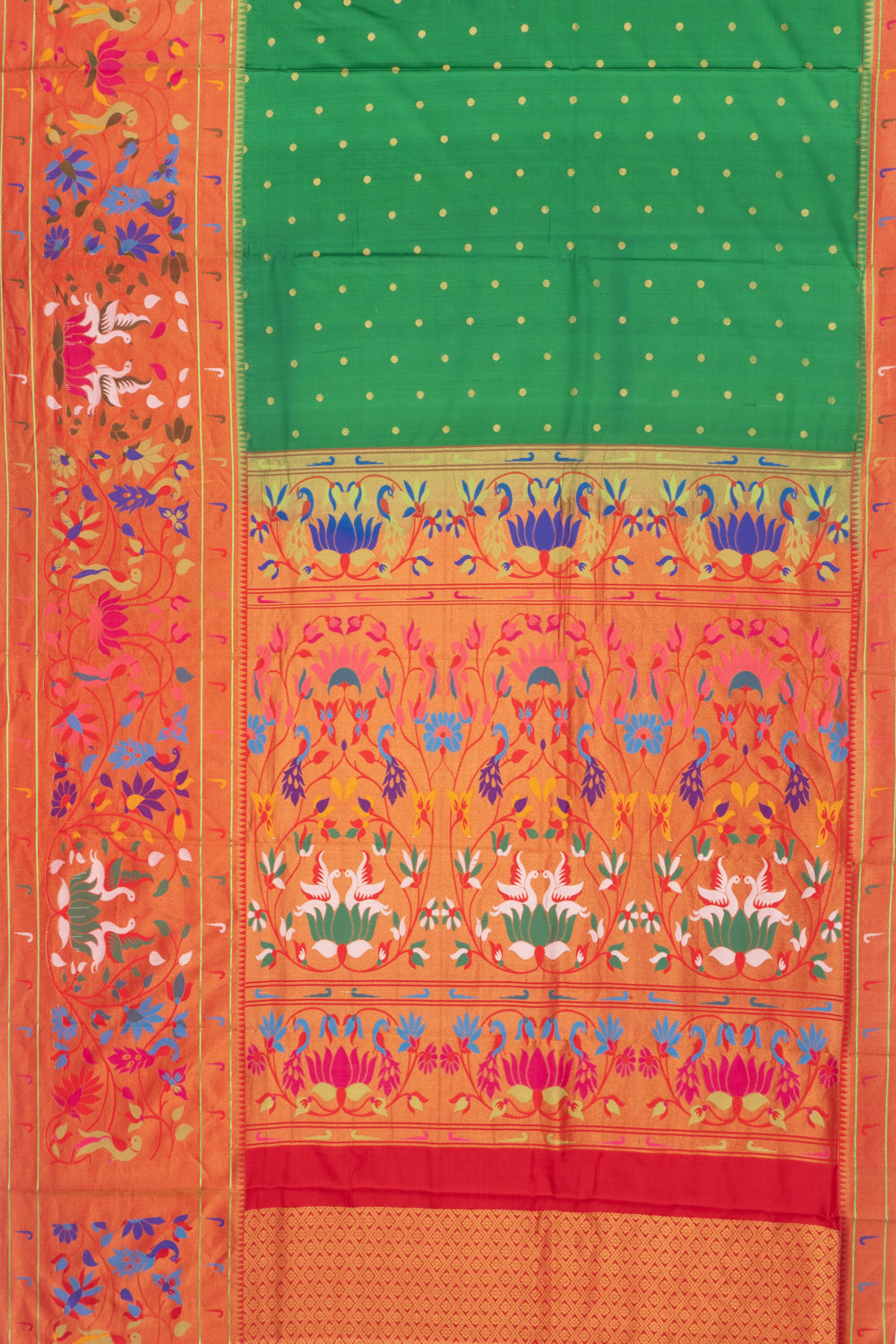 Muniya Silk Butta Green Saree