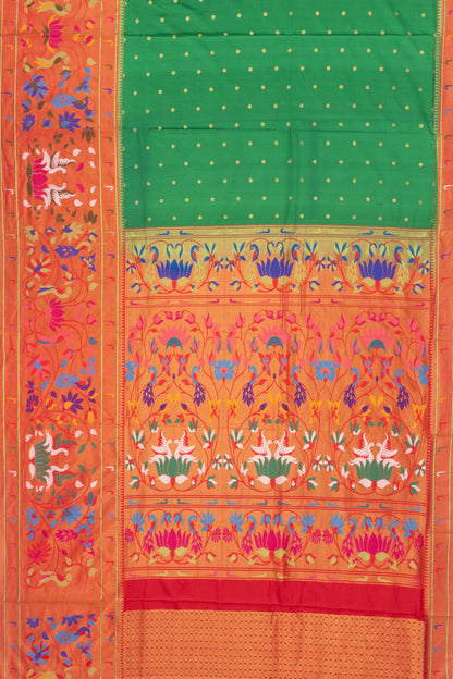 Muniya Silk Butta Green Saree