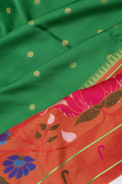 Muniya Silk Butta Green Saree