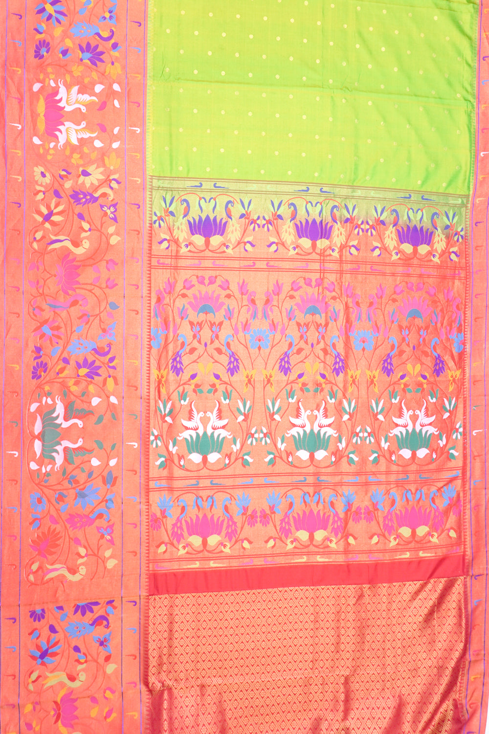 Muniya Silk Butta Green Saree