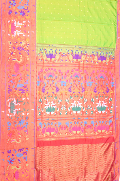 Muniya Silk Butta Green Saree