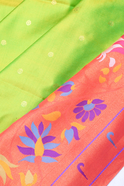 Muniya Silk Butta Green Saree