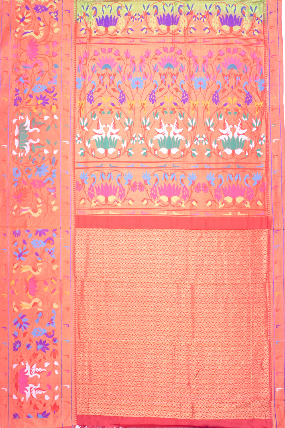 Muniya Silk Butta Green Saree