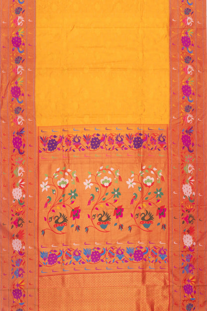 Muniya Silk Jaal Mustard Yellow Saree