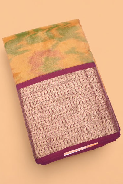 Soft Silk Printed Mustard Yellow Saree