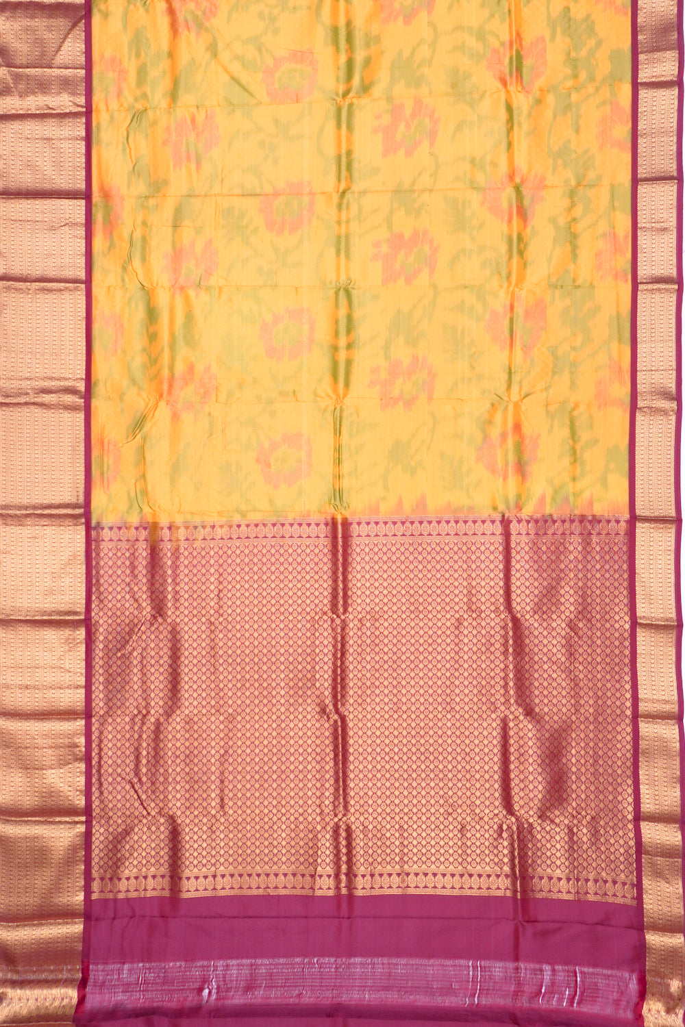 Soft Silk Printed Mustard Yellow Saree