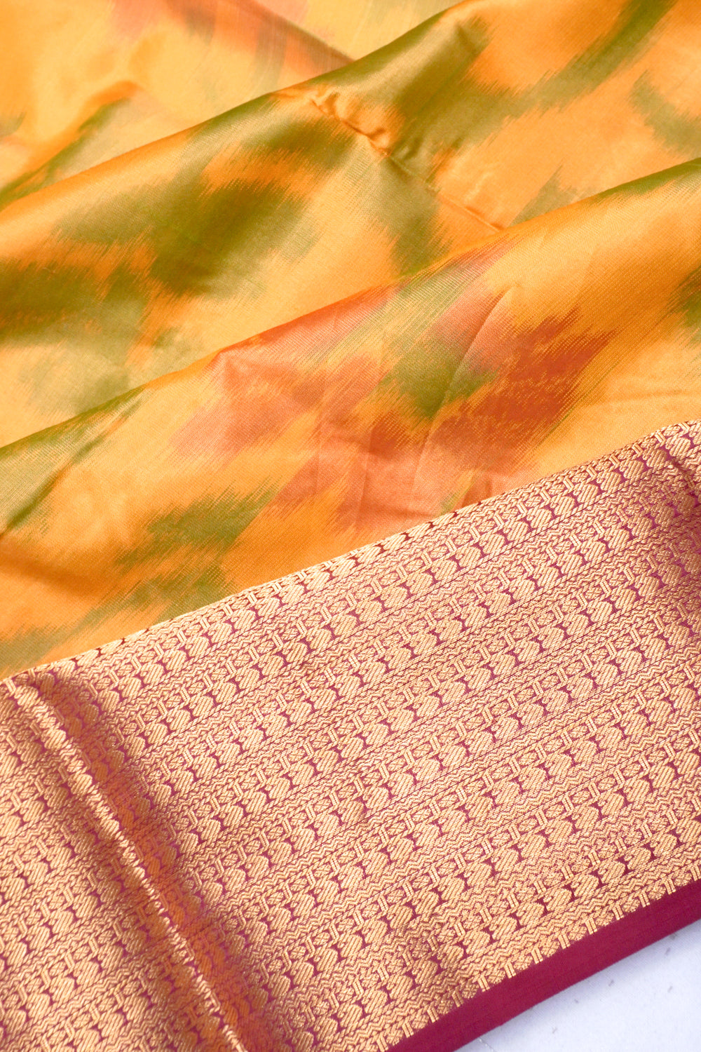 Soft Silk Printed Mustard Yellow Saree