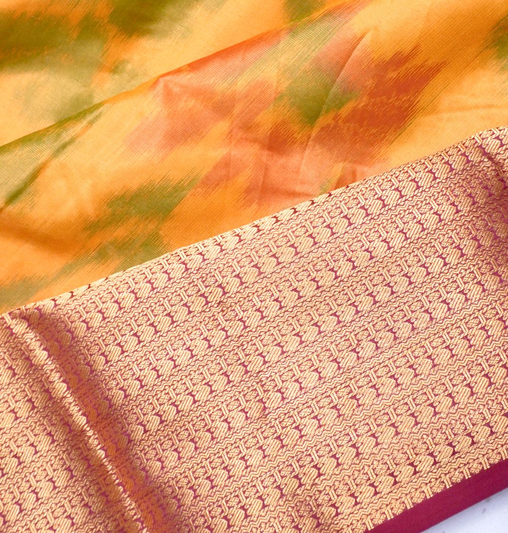 Soft Silk Printed Mustard Yellow Saree