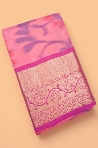 Soft Silk Ikat Peach Saree