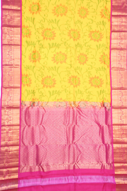 Soft Silk Ikat Yellow Saree