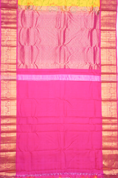 Soft Silk Ikat Yellow Saree