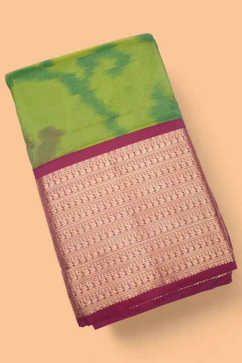 Soft Silk Ikat Green Saree
