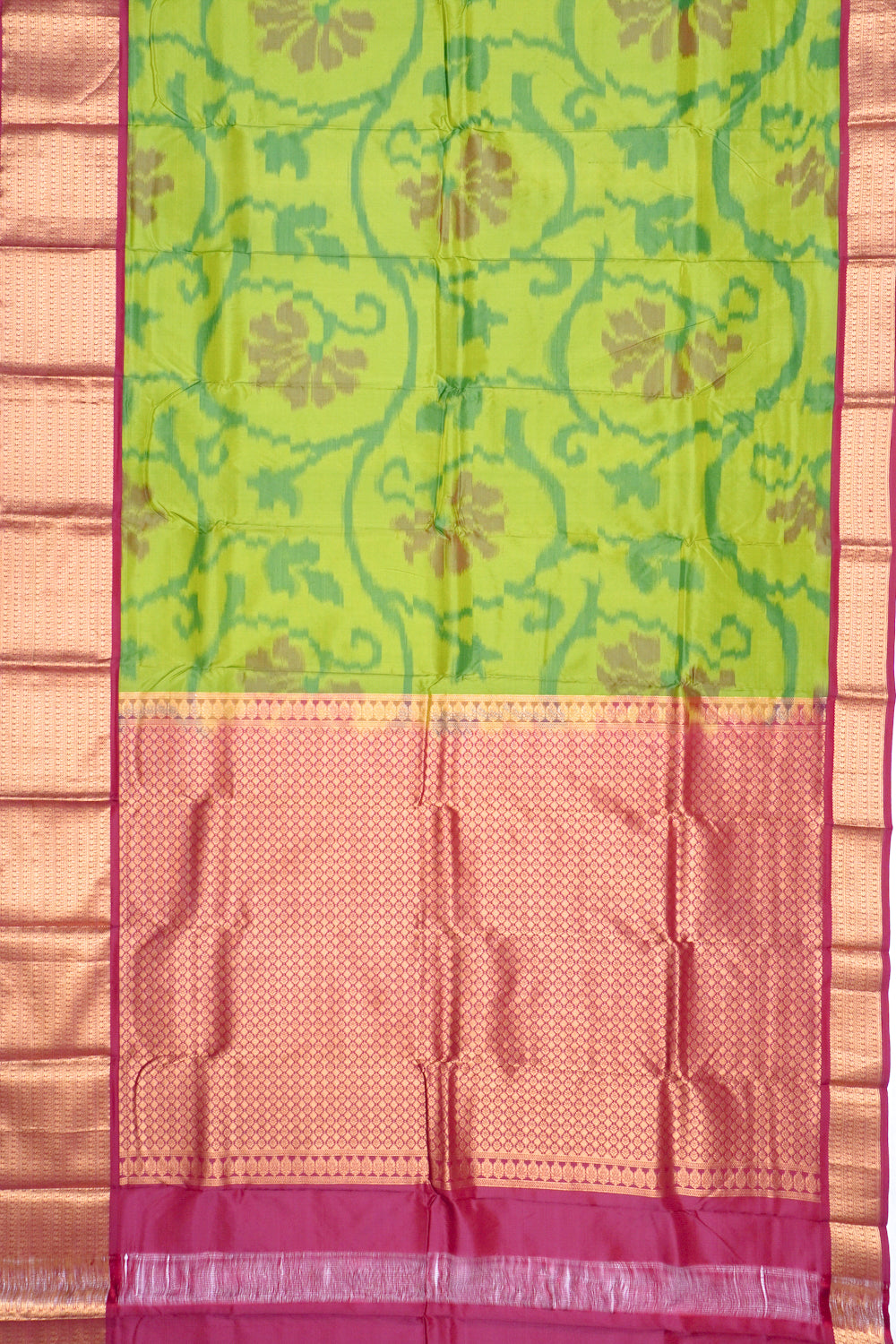 Soft Silk Ikat Green Saree