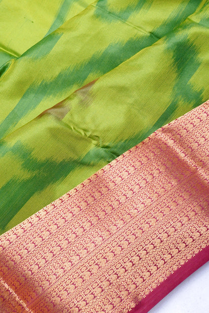 Soft Silk Ikat Green Saree