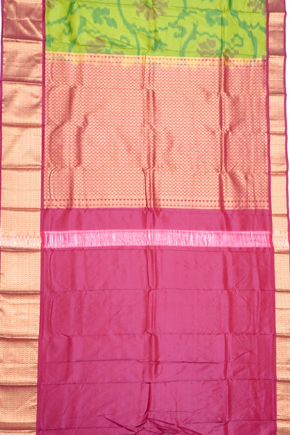 Soft Silk Ikat Green Saree
