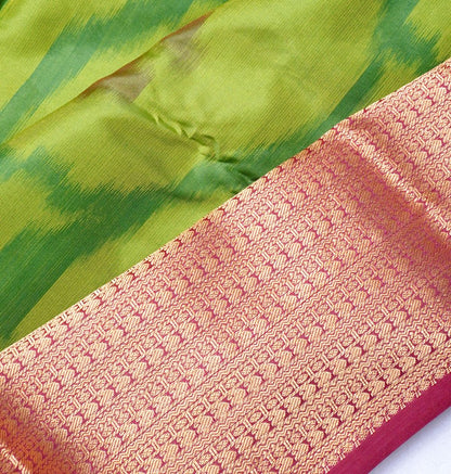 Soft Silk Ikat Green Saree