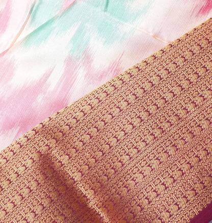 Soft Silk Ikat Cream Saree