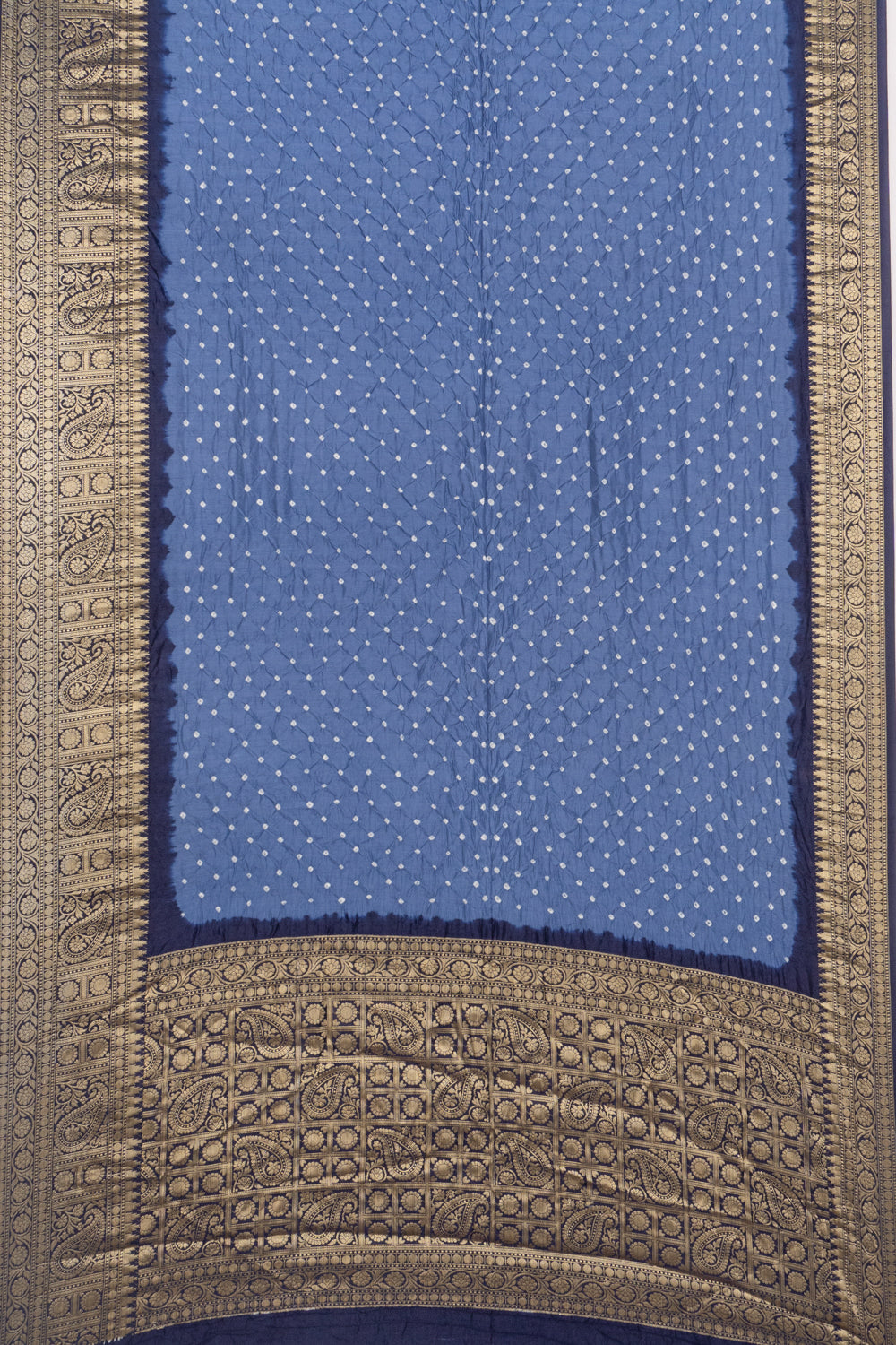 Chiniya Silk Bandhani Pastel Blue Saree