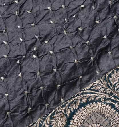 Chiniya Silk Bandhani Grey Saree