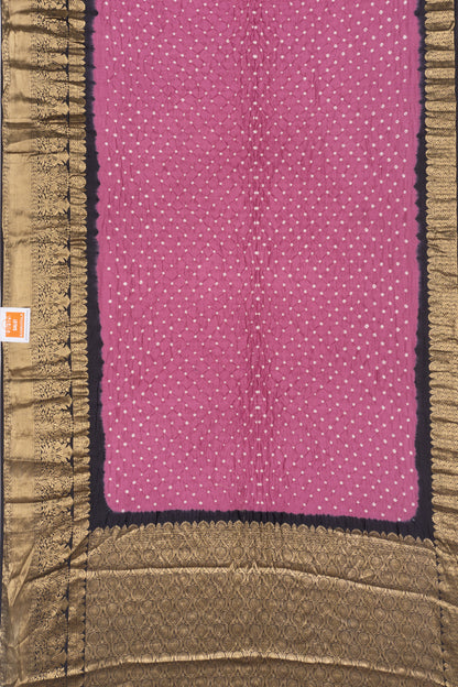 Chiniya Silk Bandhani Lilac Saree