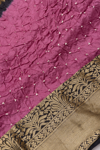 Chiniya Silk Bandhani Lilac Saree