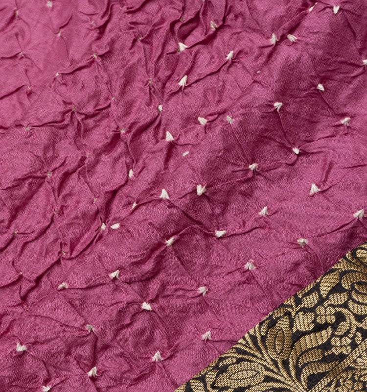 Chiniya Silk Bandhani Lilac Saree