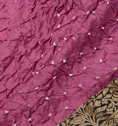 Chiniya Silk Bandhani Lilac Saree
