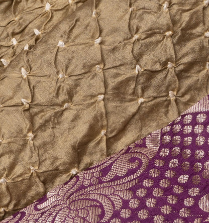 Chiniya Silk Bandhani Beige Saree