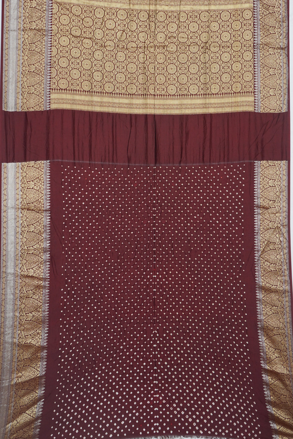 Chiniya Silk Bandhani Mehendi Green Saree