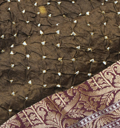 Chiniya Silk Bandhani Mehendi Green Saree