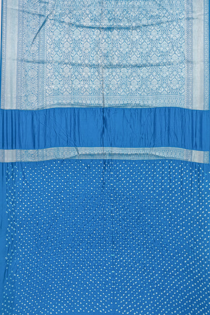 Chiniya Silk Bandhani Brocade Pastel Blue Saree