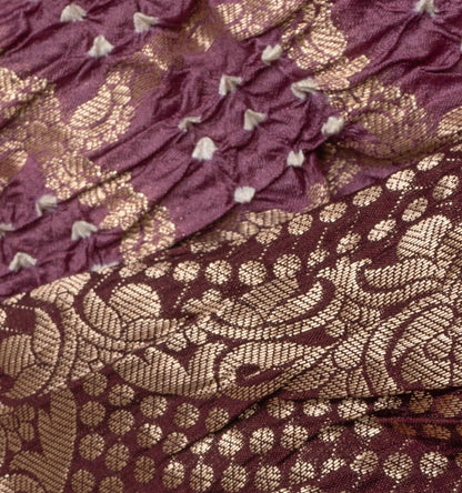 Chiniya Silk Bandhani Checks Snuff Saree