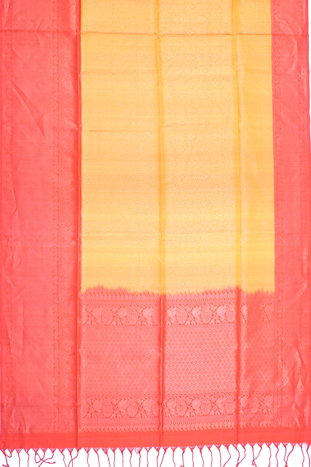 Coimbatore Silk Brocade Mustard Yellow Saree