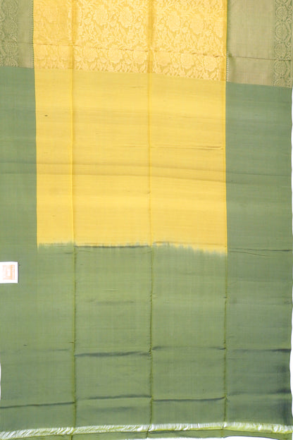 Coimbatore Silk Brocade Mehedi Green Saree