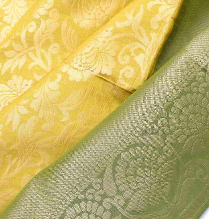 Coimbatore Silk Brocade Mehedi Green Saree
