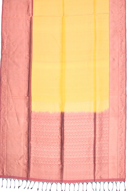 Coimbatore Silk Brocade Mustard Yellow Saree