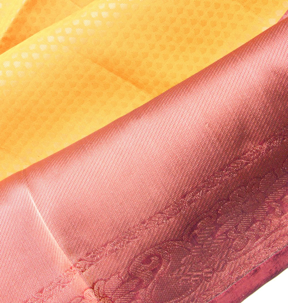 Coimbatore Silk Brocade Mustard Yellow Saree