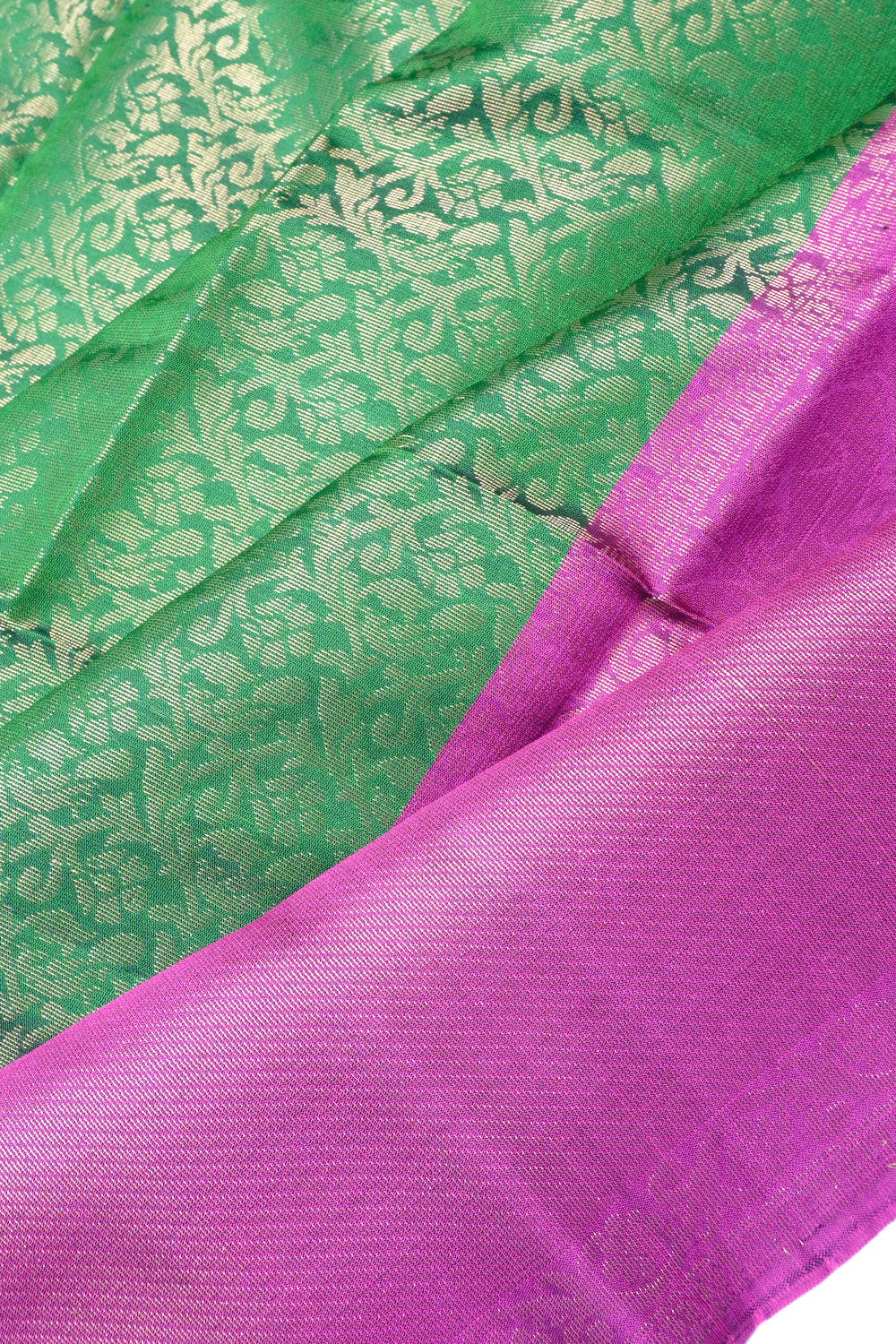 Coimbatore Silk Jaal Dark Green Saree