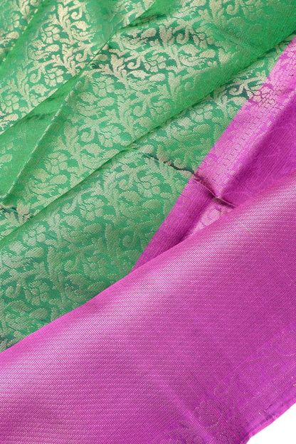 Coimbatore Silk Jaal Dark Green Saree